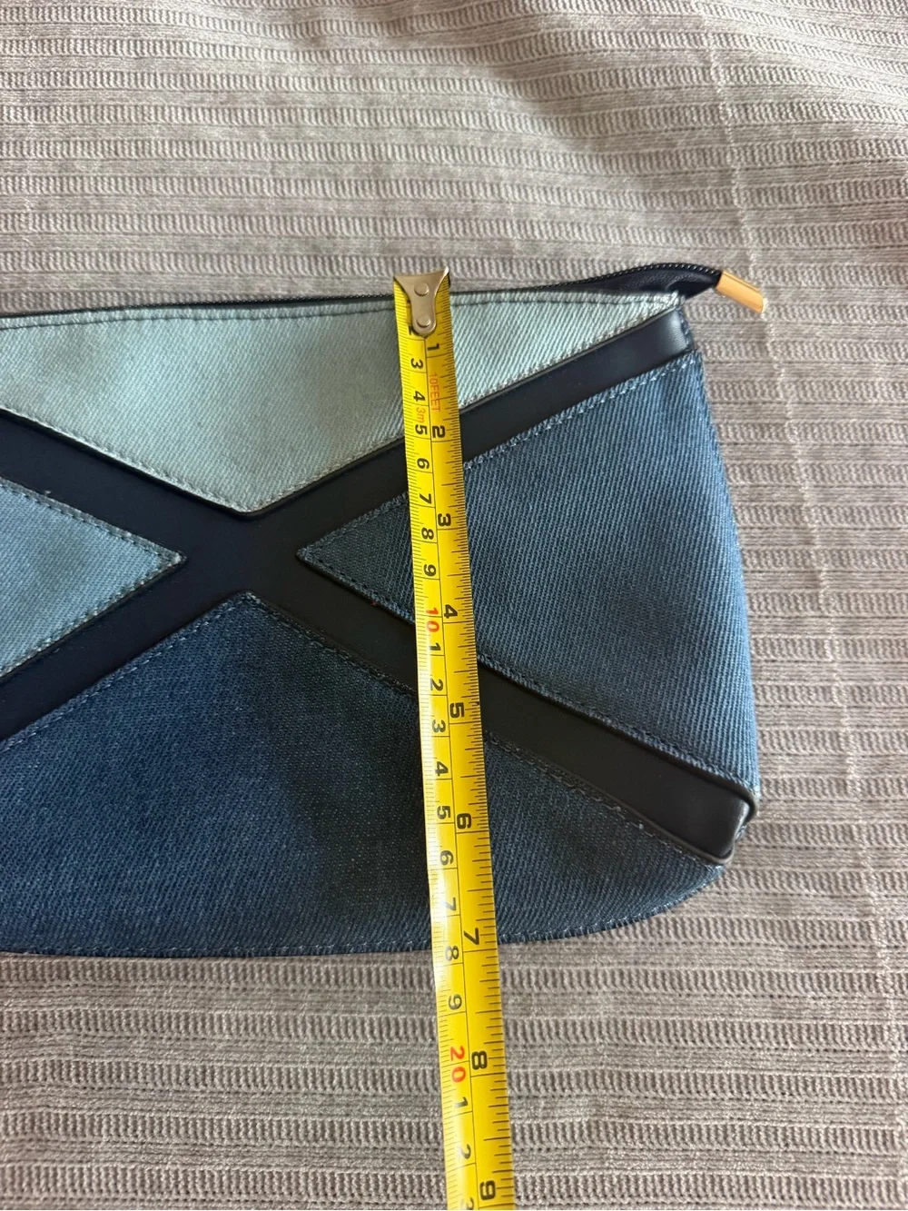 Blue Two-Tone Canvas Zip Pouch new